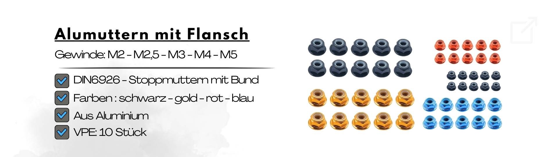 Stoppmuttern mit Bund aus Aluminium