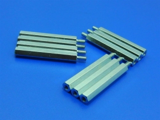 10x M3x40 Abstandshalter (kurzes Gewinde) Innen-Außen - Stahl verzinkt SW5,5