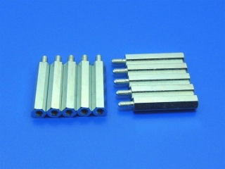 10x M3x29 Abstandshalter Abstandsbolzen Innen-Außen - Stahl verzinkt SW5,5