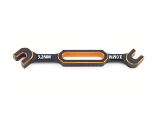 Mini Aluminium Doppel-Gabelschlüssel 3,0mm / 3,2mm - schwarz-gold - rcbay
