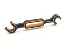 Mini Aluminium Doppel-Gabelschlüssel 3,0mm / 3,2mm - schwarz-gold - rcbay