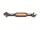 Mini Aluminium Doppel-Gabelschlüssel 3,0mm / 3,2mm - schwarz-gold - rcbay