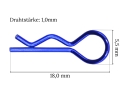 Karosserieklammern 18,0mm - 1,0mm Drahtstärke blau...