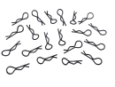 Karosserieklammern 23,7mm - 1,2mm Drahtstärke schwarz Federstecker RC Body Pins Karosserieclips