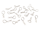 Karosserieklammern 25,0mm - 1,2mm Drahtstärke silber Federstecker RC Body Pins Karosserieclips