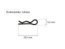 Karosserieklammern 28,5mm - 1,6mm Drahtstärke...