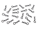 Karosserieklammern 28,5mm - 1,6mm Drahtstärke schwarz Federstecker RC Body Pins Karosserieclips