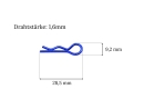 Karosserieklammern 28,5mm - 1,6mm Drahtstärke blau...