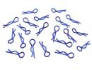 Karosserieklammern 28,5mm - 1,6mm Drahtstärke blau Federstecker RC Body Pins Karosserieclips