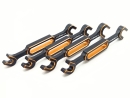 Mini Aluminium Doppel-Gabelschlüssel 4tlg Set schwarz gold - rcbay
