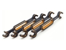 Mini Aluminium Doppel-Gabelschlüssel 4tlg Set schwarz gold - rcbay