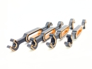 Mini Aluminium Doppel-Gabelschlüssel 4tlg Set schwarz gold - rcbay