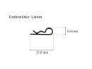 Karosserieclips 1,0-1,6mm Stärke - 18,0-28,5mm Federstecker Klammern 20 Stück