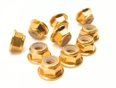 10x M2 Stoppmutter mit Flansch DIN6926 Aluminium gold -...