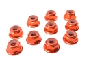 10x M2 Stoppmutter mit Flansch DIN6926 Aluminium orange - Mutter ohne Sperrverzahnung