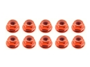 10x M4 Stoppmutter mit Flansch DIN6926 Aluminium orange -...