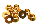 10x M3 Unterlegscheiben hoch konisch Zylinderkopfscheiben Aluminium für DIN912 Schrauben gold
