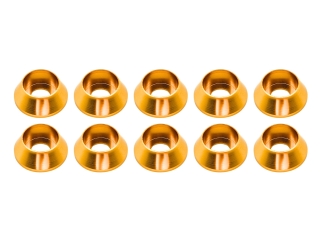 10x M4 Unterlegscheiben hoch konisch Zylinderkopfscheiben Aluminium für DIN912 Schrauben gold