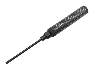 Schraubendreher 4mm Schlitz aus Aluminium Carbongriff HSS Einsatz