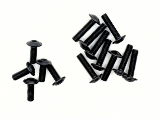 50x M3x6 ISO7380-2 Linsenkopfschrauben mit Flansch Stahl 10.9 schwarz