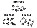 Innensechskantschrauben DIN7991 DIN912 ISO7380 M2-M5...