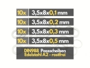 Passscheiben Set 3,5x8mm 40tlg. DIN988 - 0,1mm - 0,2mm -...