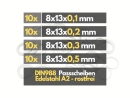 Passscheiben Set 8x13mm 40tlg. DIN988 - 0,1mm - 0,2mm -...