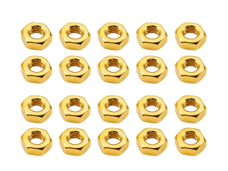 20x M2,5 DIN934 Sechskantmutter Mutter Stahl mit Titan Nitrid Beschichtung gold