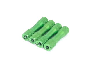Aluminium Spacer 25mm D=5/6mm M3 Gewinde grün 4 Stück - rcbay