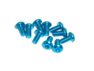 Aluschraube ISO7380 10 Stück Linsenkopf 6061-T6 M3x6 hellblau - rcbay