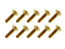 20x M3x12 DIN7991 goldene Senkkopfschraube Stahl 12,9 Titan Nitrid beschichtet