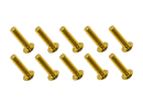20x M3x12 ISO7380 goldene Linsenkopfschraube Stahl 12,9 Titan Nitrid beschichtet