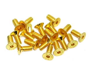 20x M4x10 DIN7991 goldene Senkkopfschraube Stahl 12,9 Titan Nitrid beschichtet