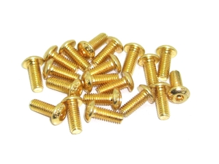 20x M4x10 ISO7380 goldene Linsenkopfschraube Stahl 12,9 Titan Nitrid beschichtet