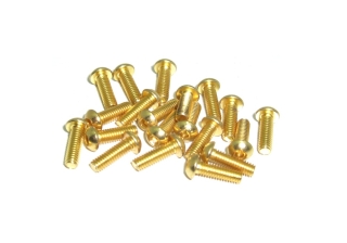 20x M2,5x8 ISO7380 goldene Linsenkopfschrauben Stahl 12,9 Titan Nitrid beschichtet
