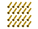 20x M3x14 ISO7380 goldene Linsenkopfschraube Stahl 12,9...