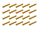 20x M3x18 ISO7380 goldene Linsenkopfschraube Stahl 12,9...