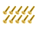 20x M3x14 DIN7991 goldene Senkkopfschraube Stahl 12,9 Titan Nitrid beschichtet