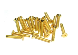 20x M3x18 DIN7991 goldene Senkkopfschraube Stahl 10,9 Titan Nitrid beschichtet