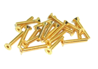 20x M3x20 DIN7991 goldene Senkkopfschraube Stahl 10,9 Titan Nitrid beschichtet