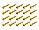 20x M3x18 DIN912 goldene Zylinderkopfschraube Stahl 12,9...