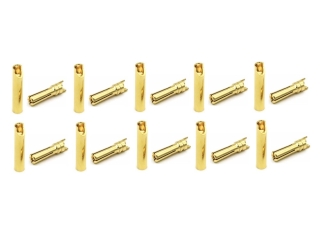 10 Paar 4,0mm Goldkontaktstecker geschlitzt + Buchsen #587811