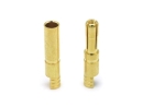 Goldkontaktstecker 10 Paar 4,5mm geschlitzt (24,50mm) +...