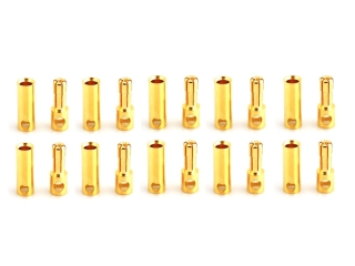 10 Paar 5,0mm Goldkontaktstecker geschlitzt + Buchsen #587814