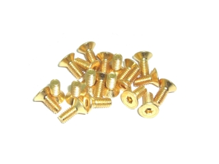 Schrauben Linsenkopf Senkkopf Zylinderkopf Madenschraube M2 M2,5 M3 M4 TIN gold 20 Stück Senkkopfschraube DIN7991 M2,5 6mm